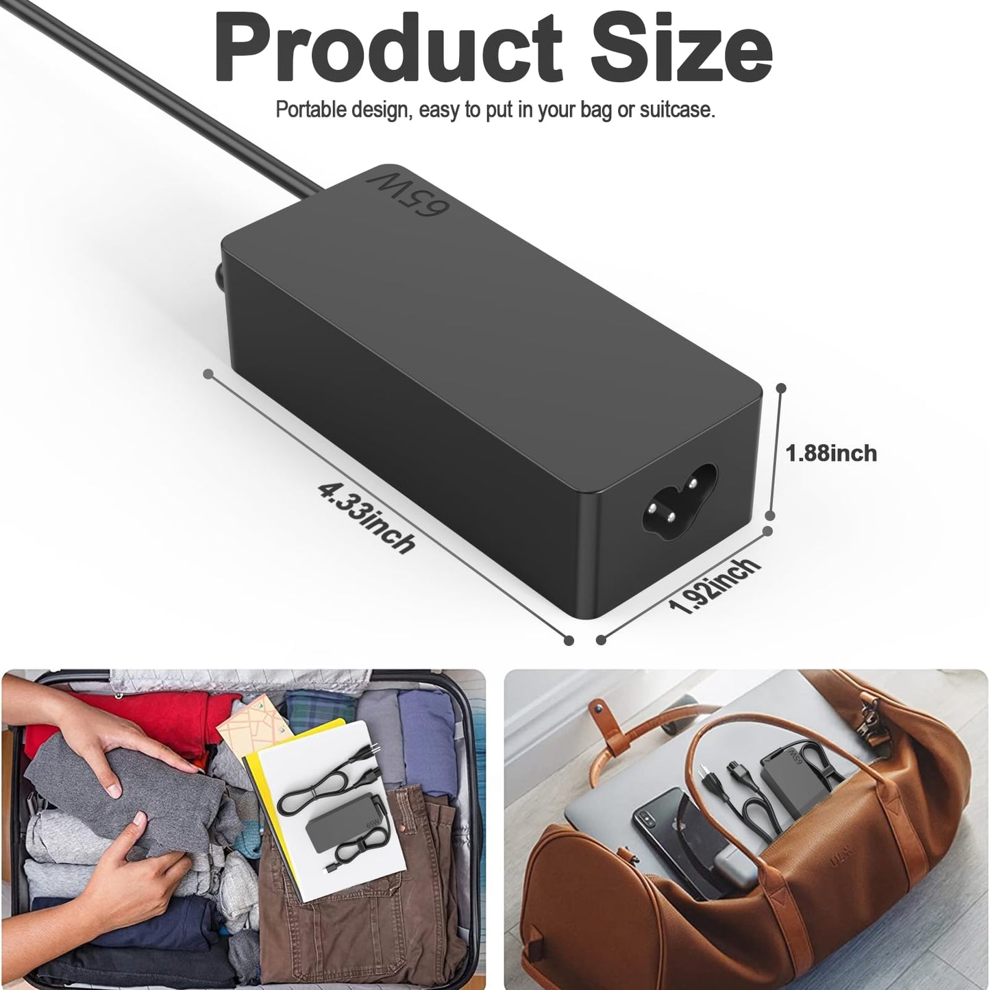 DECSZDY Replacement for 65W Lenovo Laptop Charger USB C ;Compatible with Lenovo ThinkPad T480s T580s T490 E480 E580 Chromebook C330 S330 100e 300e 500e,Yoga C930 C940 720 Power Supply Adapter Cord