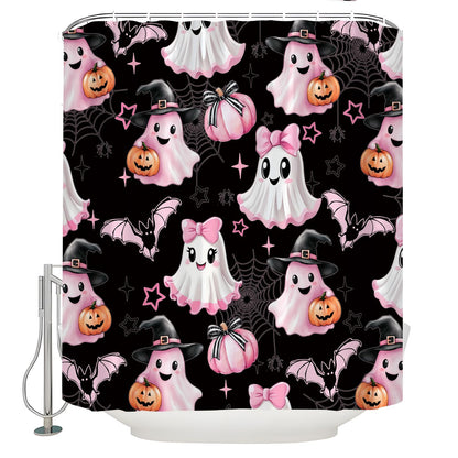 JWJAMM Spooky Halloween Shower Curtain, Black, 70x70 Inch