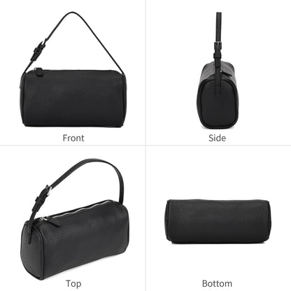 jaceeshlyn Crossbody Bag for Women Trendy PU Leather Small Barrel Purse Designer Hobo Bags Shoulder Handbags (Black)