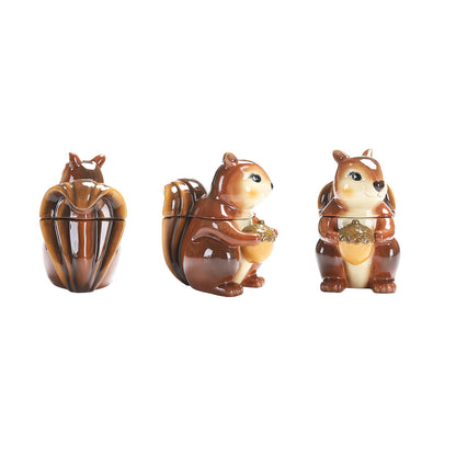 Bico Squirrel 8 inch Air Tight Cookie Jar, Hand Painted Ceramic Container, Dishwasher Safe