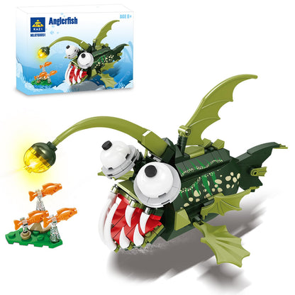 KAZI Anglerfish Toy Building Set,Sea Creatures Building Blocks,Ocean Animal Toys for Kids Ages 8 9 10 Plus Boys Girls,Halloween Party Favors,Christmas Birthday Gifts,Easter Basket Stuffers