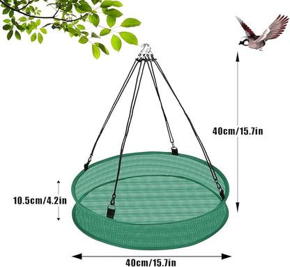 Joyzan Bird Seed Catcher Tray, Bird Feeders Hanging Spill Guard Platform to Catch Falling Adjustable Birdseed Hoop Hummingbird Bee Outdoor Accessory Yard Garden Lawn Backyard 16" Diameter 2Pcs