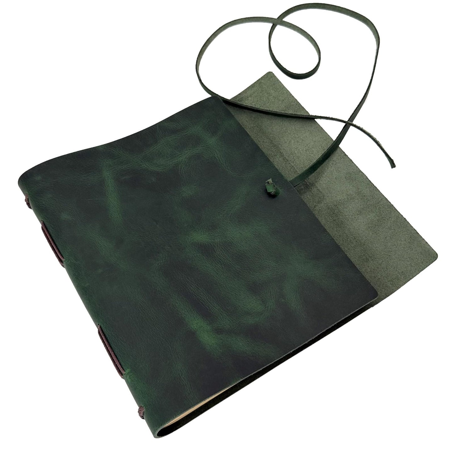 CooLeathor Large Notebook Journal - Genuine Leather Journals for Writing A4 Size Diary 8x10 Inch, Notepad For Women and Man, Gifts,Work,Travel Dark Green