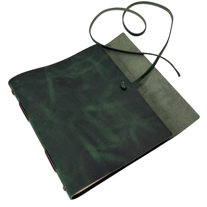 CooLeathor Large Notebook Journal - Genuine Leather Journals for Writing A4 Size Diary 8x10 Inch, Notepad For Women and Man, Gifts,Work,Travel Dark Green