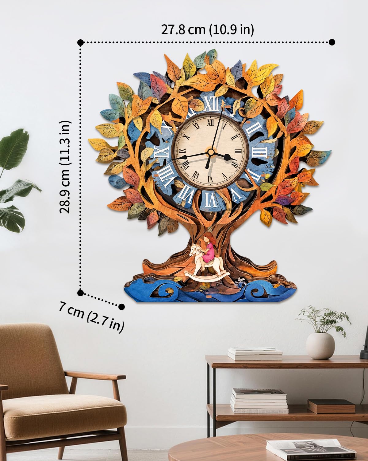 Rnfinewow 3D Puzzles for Adults, Tree of Life Clock Wooden Puzzles Room Home Decor, DIY Wall Pendulum Clock for Craft Enthusiast Hobbies Birthday Christmas Day Gifts