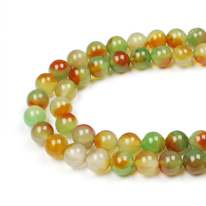 MJDCB Natural Peacock Agate Beads Red Green Agate Beads Round Stone Beads for DIY Necklace Bracelat Jewelry Making Strand 15" (12mm)