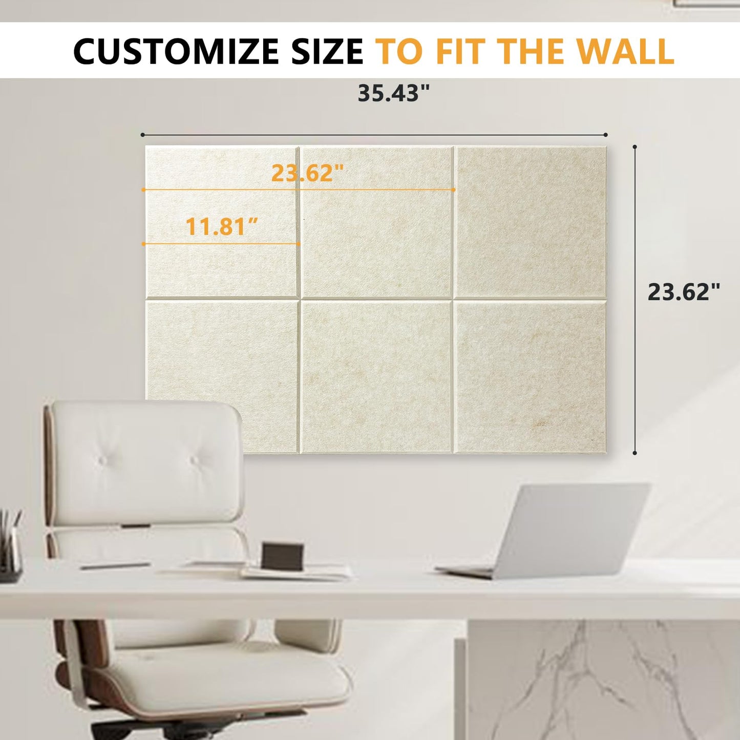 Thick Cork Board Tiles for Wall with Push Pins, Removable 36"x24"x0.47" Bulletin Board Sets, Magrowill 6 Packs Felt Panels Self-Adhesive Pin Board