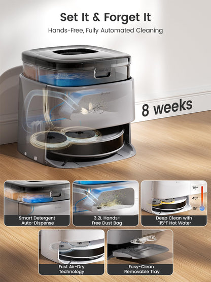 Lefant M210 Pro Robot Vacuum, Slim Quiet, 3 Adjustable Suction Levels, 6 Modes, Robot Vacuum Cleaner for Pet Hair, Hard Floors & Low Carpets, Self-Charging, WiFi/App/Alexa Control, Gray
