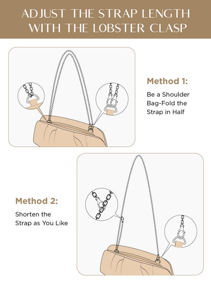 SWEETV Dressy Vegan Leather Clutch Purse for Women Formal, Soft Pleated PU Evening Clutch for Weddings, Proms, Cocktail-Gemma