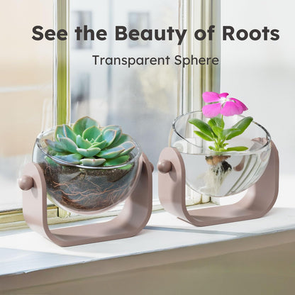 NIUBEE Plant Pots Indoor 7-inch, Acrylic Flower Planters with Drainage Holes, Ideal for Hydroponic & Soil Growing, Perfect for Succulents, Herbs & Small Plants in Home, Office & Windowsill