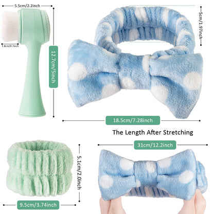 Face Brush 2 in 1, Facial Cleansing Exfoliating Scrubber Brush, Silicone Double Side Manual Face Wash Scrub Brush with Soft Bamboo Charcoal Fiber for Deep Pore Cleansing, Massaging, Skin Care