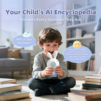 alilo AI Toys for Kids, Smart Companion with Real-Time Voice, 4 Agents & 91 Languages, Preloaded 48 Bunny English/50 Stories/66 Music/28 Lullabies/34 Classical Tunes, Bluetooth Speaker