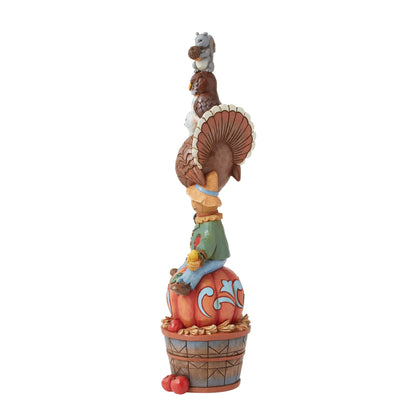 Enesco Jim Shore Heartwood Creek Thanksgiving Harvest Critters Stacked Figurine, 11.22 Inch, Multicolor