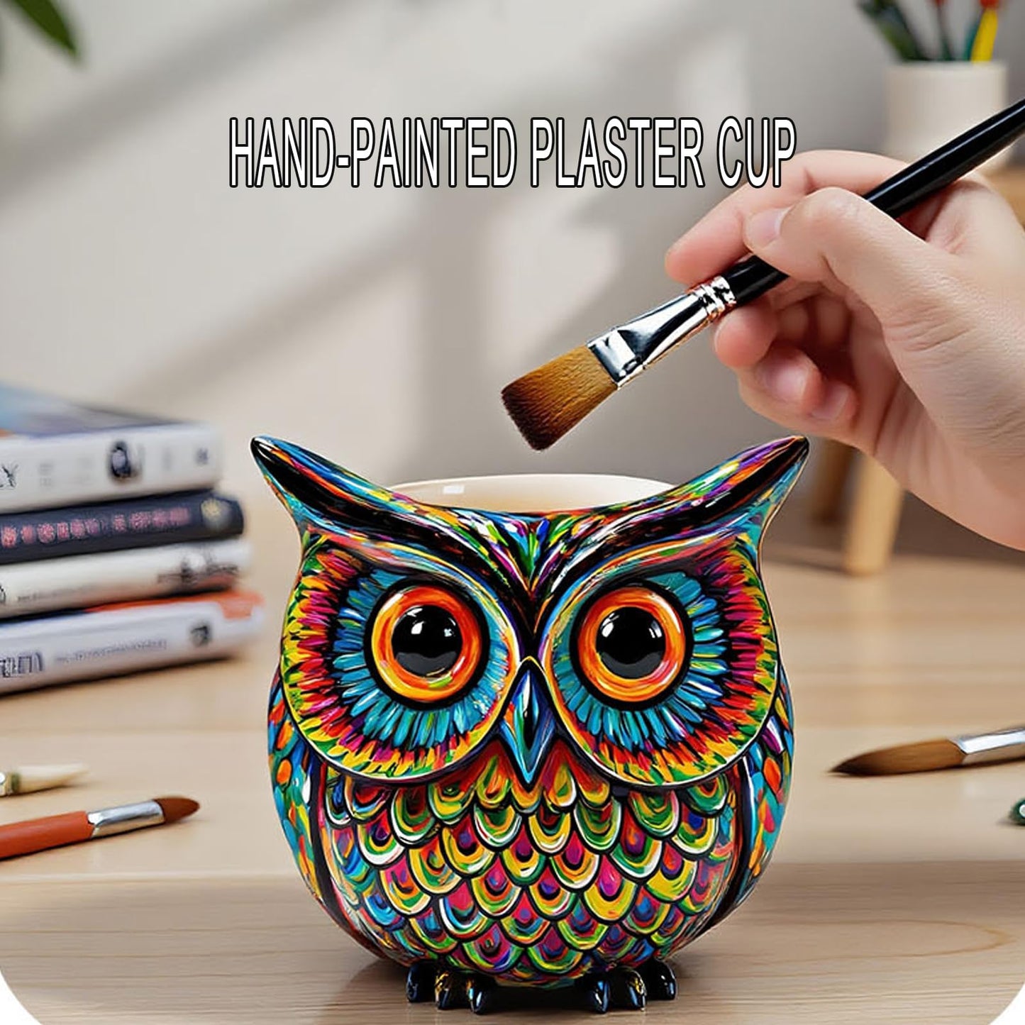 QUDYNZAL 1Pc 3D Owl Epoxy Resin Silicone Mold Animal Plaster Storage Box Candle Mold for Pen Holders Concrete Clay Art Crafts DIY Home Decor Potted Plant Decorations Halloween Party Gifts Storage Box