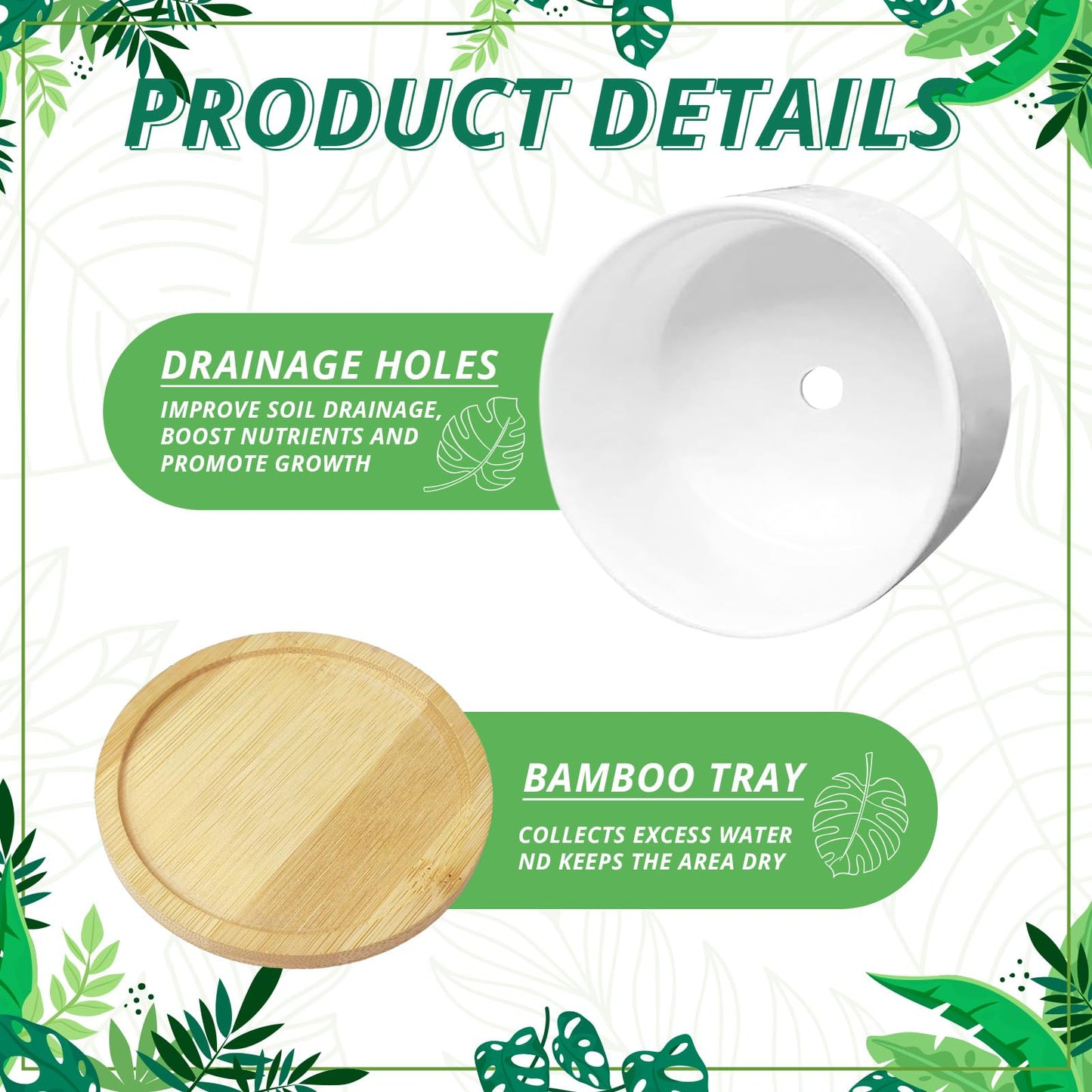 Myakako Thank You Dad Ceramic Planter with Wood Tray – 3.5 Inch Funny Flower Pot for Succulents, Cactus & Indoor Plants, Unique with Drainage Hole (Plant Not Included)