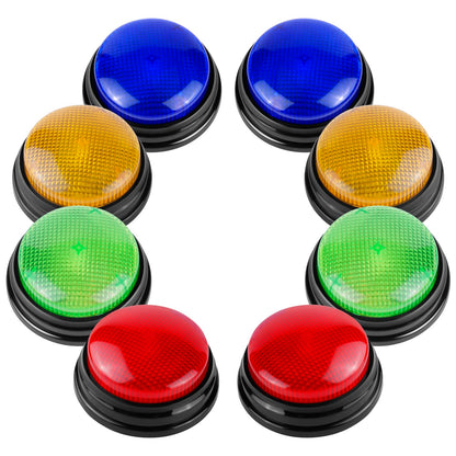 IBLESSU 8-Pack Buzzers for Trivia Games, Family Feud Jeopardy Buzzer, Game Buzzers with Lights and Sound, Answer Buzzers for Classroom, Buzzer for Game Show, Quizzes Party and Trivia Nights