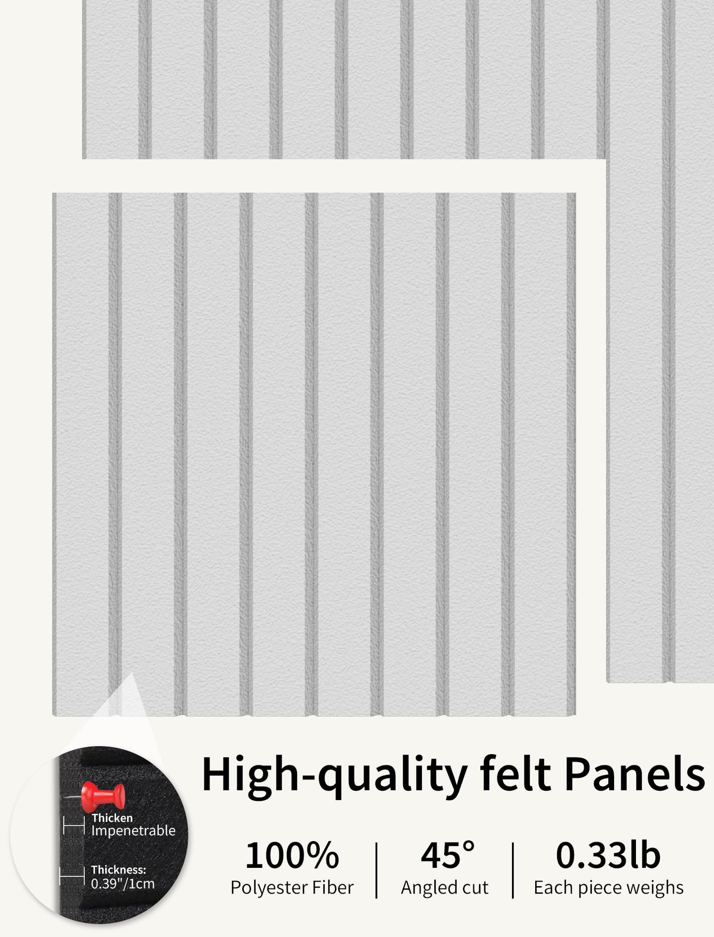 Large Bulletin Board 48"x 24" Cork Boards for Walls, 8 Pack Felt Wall Panels Photo Board, Cork Board for Office Home Pin Board