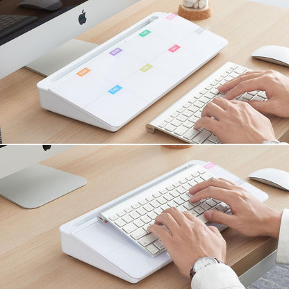 TSJ OFFICE Whiteboard Weekly Dry-Erase-Board - Desktop White Board Calendar Desk Organizers with Accessories Computer Keyboard Stand with Drawer, for Office, Home, School Supplies - White Calendar