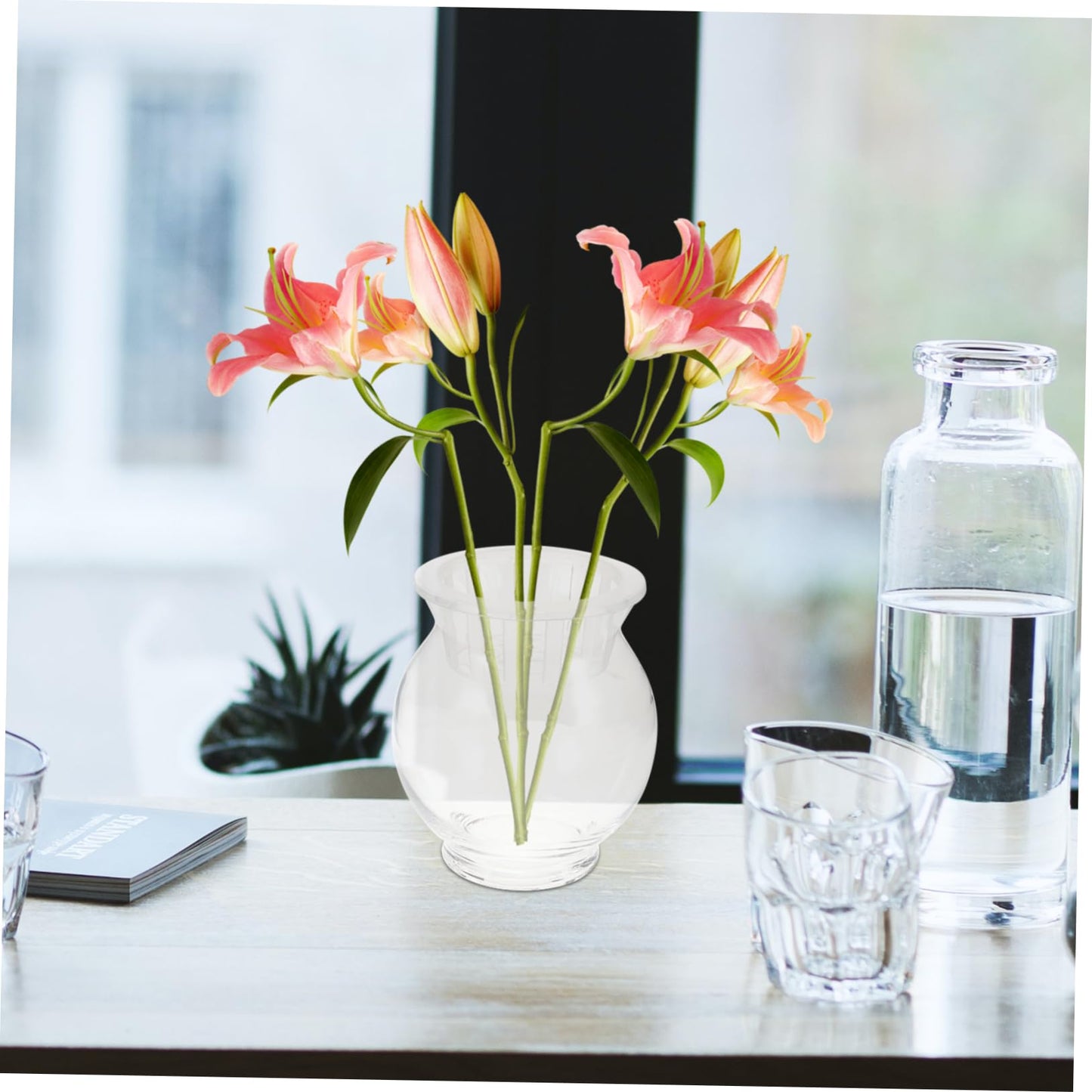 Toyvian Transparent Glass Hydroponic Vase for Plants Arrangement Creative Desktop Terrarium for Flower Display Aquatic Basket for Plants and Stylish Home Decor