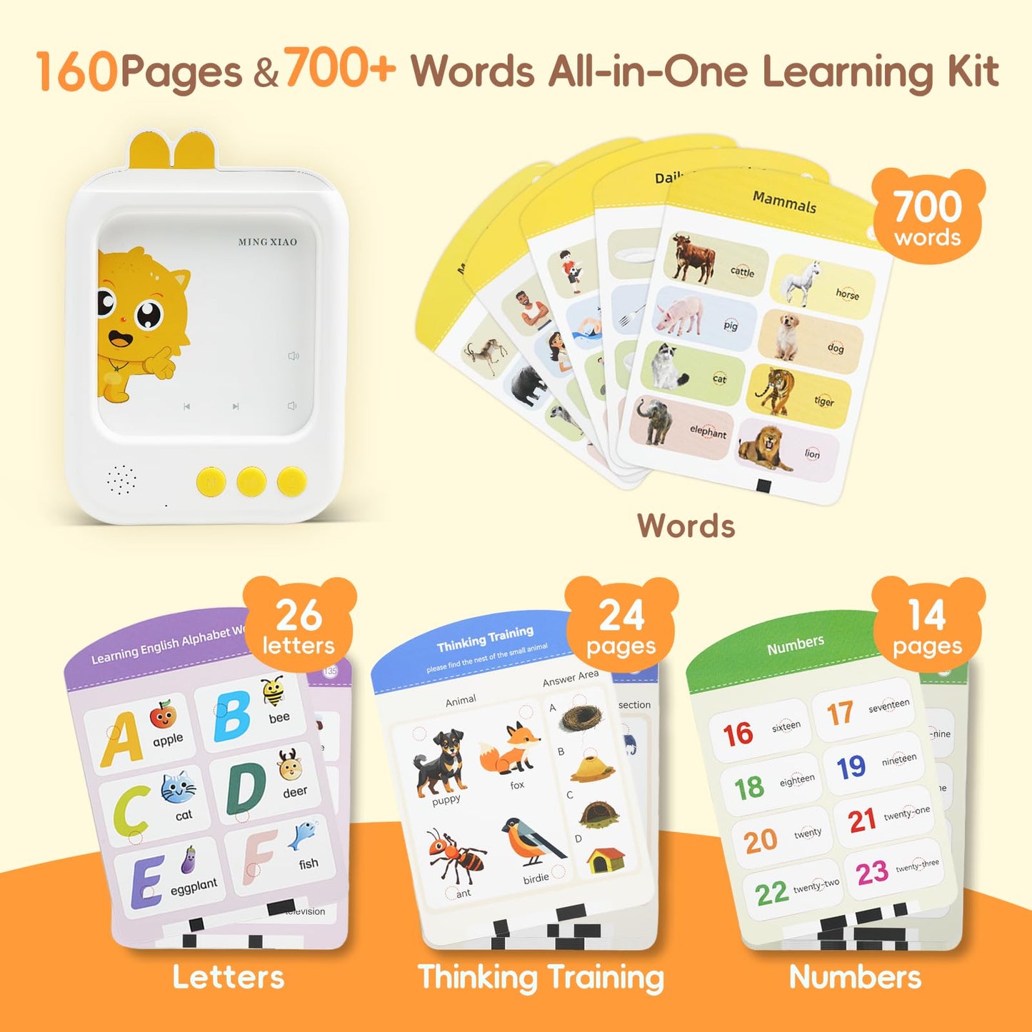 Talking Flash Cards, Montessori Learning Toy with 700+ Words, Built-in Stories & Songs – Educational Talking Flash Cards for Speech Therapy, Autism, and Toddler Gifts for Ages 3, 4, 5, 6