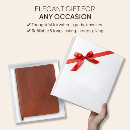 TheAntiq Tan B5 Journal Cover for Field Notes - 7.5x10 XL Leather Notebook Cover Planner Cover, Refillable Leather Journal Cover, Composition Notebook Cover & Diary Cover for Travel