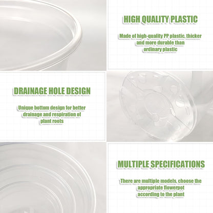 JOBVERT 4/5/6Inch Nursery Pot,30 Pack Clear Pots with Drainage, Plastic Pots for Planting Vegetables Flowers Seedlings