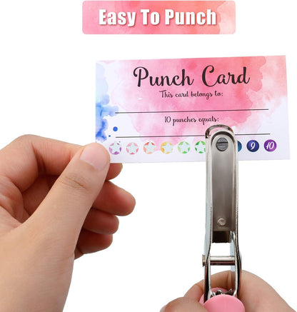 Outus 300 Pieces Watercolor Punch Cards Incentive Reward Card Student Awards Punch Cards for Classroom Business Kids Students Teachers School Supplies