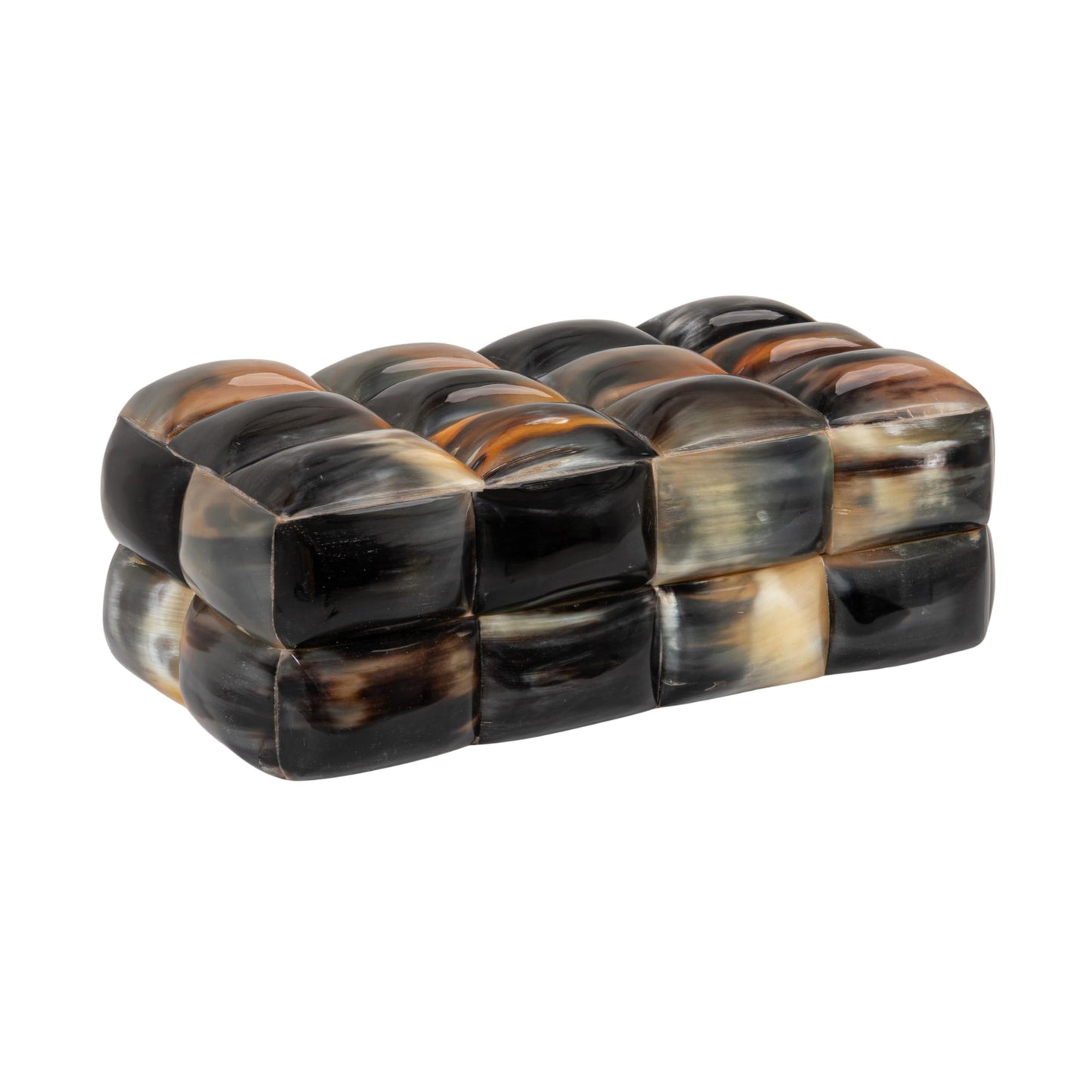 Creative Co-Op Decorative Horn Bubble Storage Box, Black and Brown