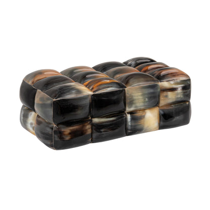 Creative Co-Op Decorative Horn Bubble Storage Box, Black and Brown