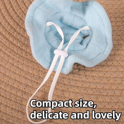 Guinea Pig Clothes,Rabbit Harness,Ferret Bunny Clothes with Pet Rabbit Harness and Leash Mini Hat Bag Cute Brooch for Kitten Small Animal Collars (Blue)