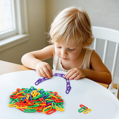 Suwimut 1000 Pieces Plastic C-Clip Hooks Chain Links, Interchangeable Rainbow C-Links Kids Learning Toys for Classroom Preschool, Sugar Glider Swing Climbing Cage Toys for Small Pet Rat Parrot Bird