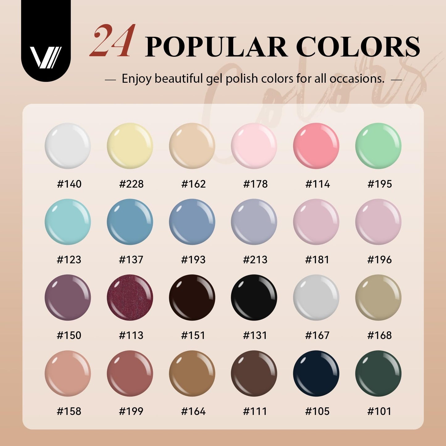 VANREESA 42 Pcs Gel Nail Polish Kit with U V Light 24 Popular Colors Gel Polish Nail Kit Green Blue Purple Pink Orange Complete Nail Kit with Manicure Tools Gifts for Women Girls