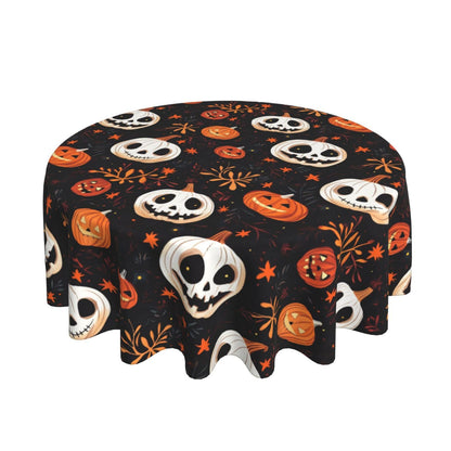 Halloween Pumpkin Round Tablecloth 60 Inch, Halloween Decorations Round Table Cloth for Halloween Holiday Picnic Party Kitchen/Home Dining Decor