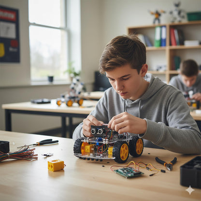 OSOYOO Robot Car Starter Kit for Arduino | STEM Remote Controlled App Educational Motorized Robotics for Building Programming Learning How to Code | IOT Mechanical DIY Coding for Teens Adults