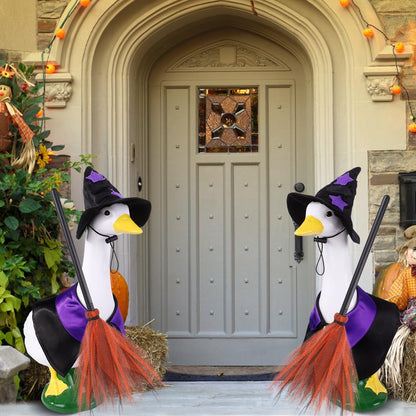 DIYDEC Halloween Goose Outfit Witch Lawn Porch Goose Clothes Fall Halloween Goose Costume for 23" Geese Outdoor Patio Yard Lawn Decoration