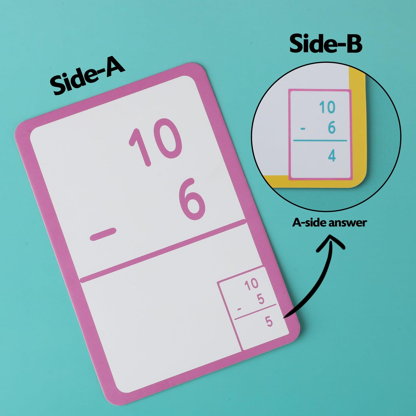 BAZIC Products Subtraction Flash Cards, 36 Cards, Ages 6+, for Kids Learning Classroom, Box of 24