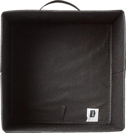 Amazon Basics Collapsible Fabric Storage Bins Organizer with Handles, Sturdy, Foldable, 10.5" x 10.5" x 11", Black, 6-Pack