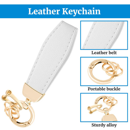 Cxopxoy Soft TPU for Honda Key Fob Cover with Keychain, Leather Texture Key Case Shell Full Protection for Accord Civic HR-V CR-V Pilot Touring Accessories, 2021-2026,White