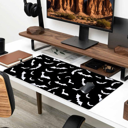Gaming Mouse Pad, Large Swarm of Bats Mouse Pads for Desk, Non-Slip Rubber Base Mousepad, Keyboard Mouse Mat Desk Pad with Stitched Edges, 35.4x15.7 inch