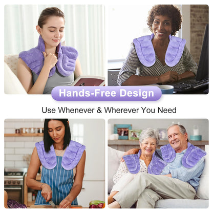 SuzziPad Microwave Heating Pad for Neck and Shoulders, Weighted Shoulder Wrap to Reduce Discomfort, Heated Wraps with Herbal Aromatherapy, Moist Heat Warmer Hot & Cold Compress