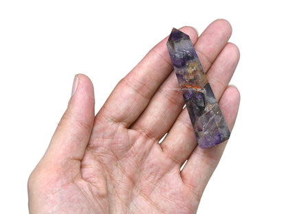 Amazing Gemstone Amethyst Chevron Crystal Towers ~ Natural Healing Crystal Point Obelisk for Reiki Healing and Crystal Grid (3" to 4" INCH)