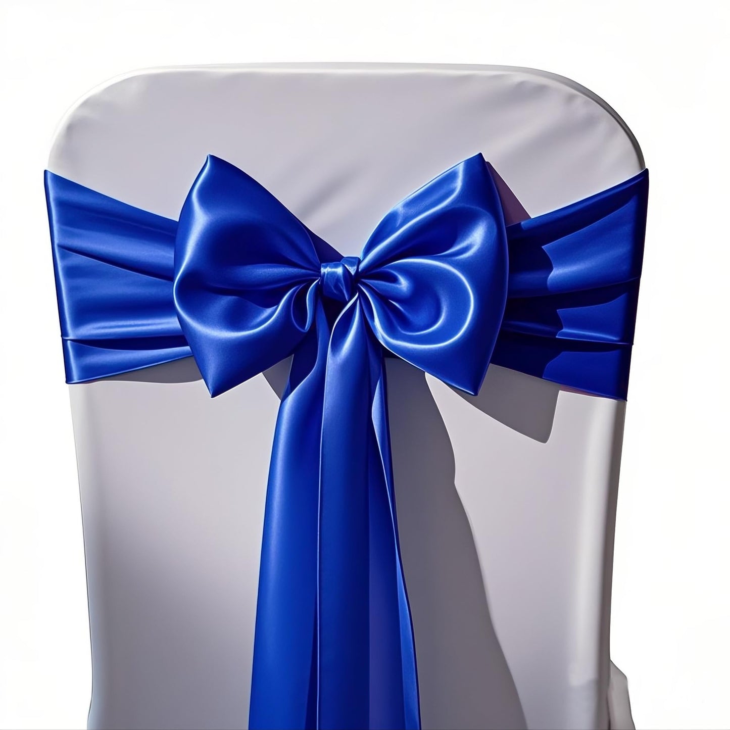 WENSINL Pack of 50 Wedding Satin Chair Sashes Royal Blue Bows 7x108inch Ribbon Fabric Bands for Banquet Party Hotel Restaurant Ceremony Event Chairs Knots Ties Decorations - Royal Blue, 50PCS