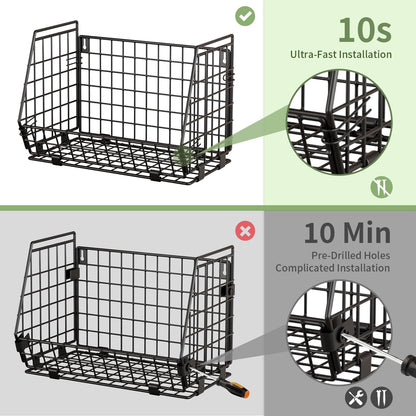 GGIU Wire Fruit Basket for Kitchen Storage: Hanging and Counter Basket for Vegetable Produce - Potato and Onion Storage for Pantry 3 Pack