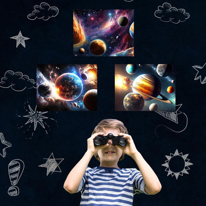 Quanhaigou Glow in The Dark 3D Space Wall Decals, Set of 3 Galaxy Window Stickers for Wall,Planet Themed Room Decor for Kids Boys (Galaxy Glow Green)