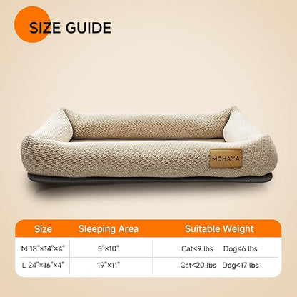 MOHAYA 2-in-1 Pet Bed-M & Scratch Pad for Cats and Dogs – Breathable Jute & Cotton Dual-Layer Design, Durable Eco-Friendly Cat Lounger & Dog Bed with Cooling Comfort for Summer – Washable, Non-Slip