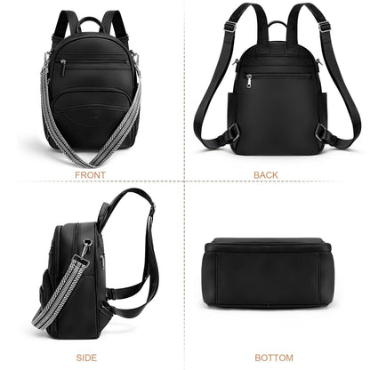 SYTRAH Small Backpack Purse for Women, Mini Backpack Vegan Leather with RFID Blocking & Tablet Pocket, Cute Shoulder Handbag for Travel, School & Work Black
