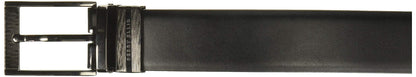 Perry Ellis Portfolio Feather Edge Leather Men's Belt, Reversible with Etched Buckle, Soft Touch Material (Sizes 30-54 Inches Big & Tall), Black / Brown Reversible, 32