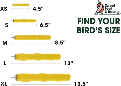 Sweet Feet and Beak Comfort Grip Safety Perch for Bird Cages - Pedicure Perch for Birds to Keep Nails and Beaks in Top Condition - Safe Easy to Install Bird Cage Accessories L 13" - Green
