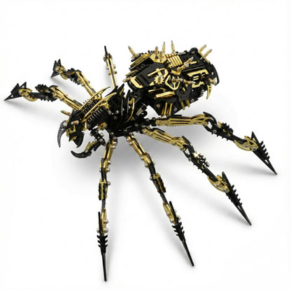 Fccgear 3D Metal Assembly Model Set Mechanical Spider Model Kit for Adults, 800pcs Brain Teaser STEM Kit for Kids, DIY Hobbies for Men Women - Creative DIY Gift for Adults & Teens (Black Gold)