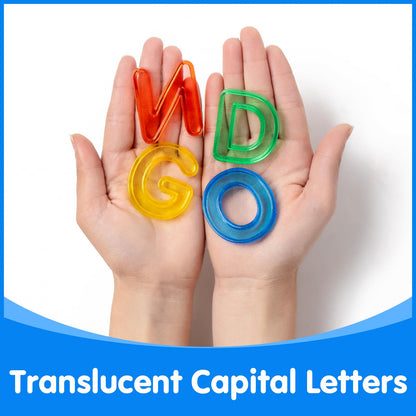 Odoorgames 52 Pcs Translucent Capital Letters – Light Table Toys, Manipulatives and Accessories for Enhanced Learning & Fun